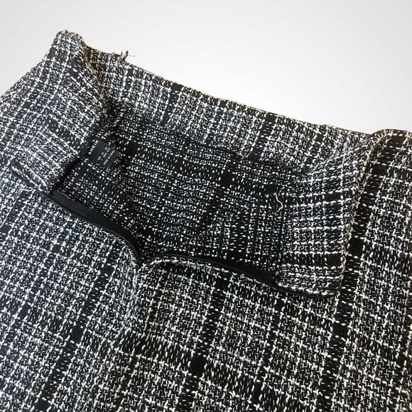 Shein Tweed Mini Skirt Black White Plaid Women Size L Academia Preppy - Picture 6 of 8